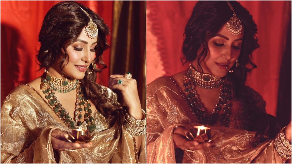 hina khan diwali bridal look